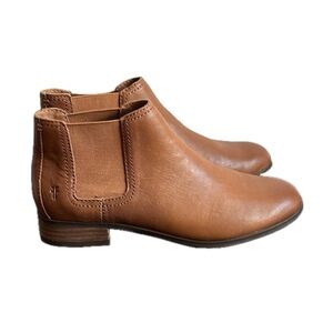 Frye Mallory Chelsea Boots Cognac 6.5